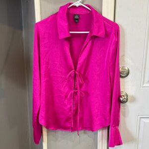 Wild Fable Fuchsia Tie-Front Blouse